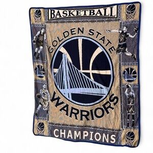 RARE NBA Golden State‎ Warriors Champions Heavy Blanket 90x73 Blue&Yellow  #A10
